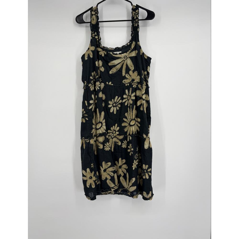 NATURAL LIFE Navy Blue Floral Sleeveless Sundress with Cream Blooms - Picture 2 of 8